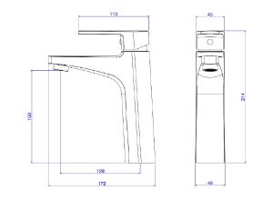 Misturador Monocomando para Lavatrio de Mesa Bica Media Level Black Matte