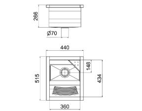 Tanque Reto 44x51,5  com Vlvula Alto Brilho
