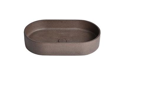 Cuba de Apoio Oval Geostone Dark Red Terrazzo