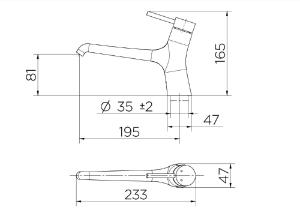Misturador Monocomando para lavatrio de Mesa Mantis Cromado