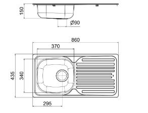 Cuba Evoluto 86x43 com Vlvula Polido