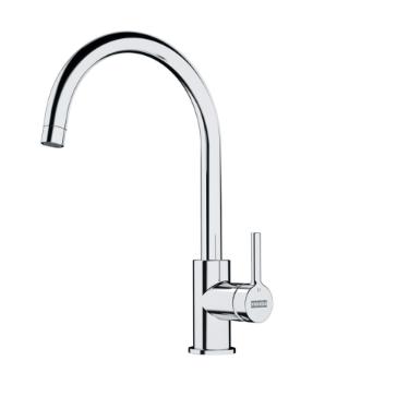 Misturador Monocomando para Cozinha de Mesa Lina com Bica em J Altal Giratria Inox