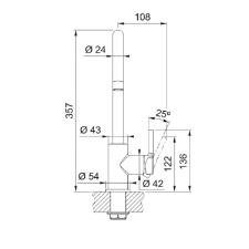 Misturador Monocomando para Cozinha de Mesa Lina com Bica em J Altal Giratria Inox