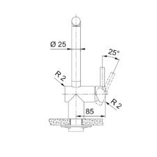 Misturador Monocomando para Cozinha de Mesa Atlas Neo com Bica em L Alta Extensvel Inox Escovado