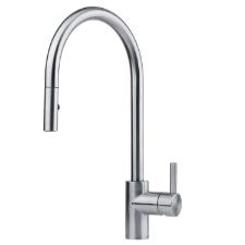 Misturador Monocomando para Cozinha de Mesa Eos Neo Com  Bica em J Alta Extensvel Inox Escovado