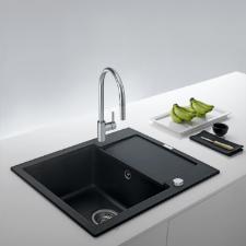Misturador Monocomando para Cozinha de Mesa Eos Neo Com  Bica em J Alta Extensvel Inox Escovado