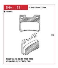 PASTILHA FREIO TRAS ESCORT XR3 93/96 LOGUS 2.0 VERONA