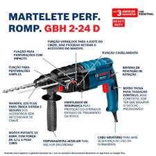 MARTELETE PERFURANTE PROF. GBH 2-24 D 06112A02E0 BOSCH MARTELETE PERFURANTE PROF. GBH 2-24 D 06112A02E0 BOSCH