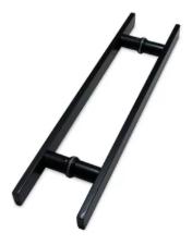 Puxador Ao Inox 304 Preto 45cm (30cm entre furos) Barra Chata Porta Vidro Madeira Porto