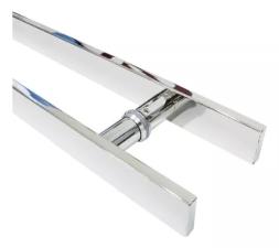 Puxador Ao Inox 304 45cm (30cm entre furos) Barra Chata Porta Vidro Madeira Porto