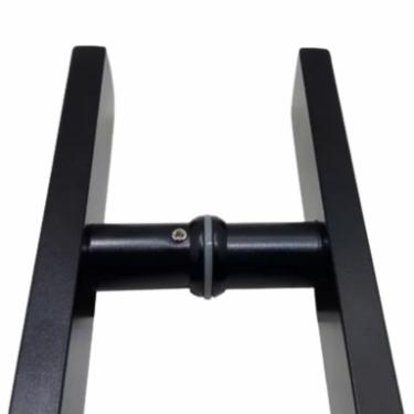Puxador Preto 40cm (30cm Entre Furos) Barra Chata Porta Vidro Madeira Porto