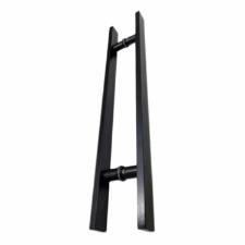 Puxador Preto 40cm (30cm Entre Furos) Barra Chata Porta Vidro Madeira Porto