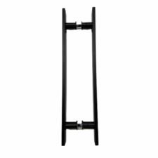 Puxador Preto 40cm (30cm Entre Furos) Barra Chata Porta Vidro Madeira Porto