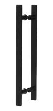 Puxador Preto 40cm (30cm Entre Furos) Barra Chata Porta Vidro Madeira Porto