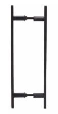 Puxador Preto 40cm (30cm Entre Furos) Barra Chata Porta Vidro Madeira Porto