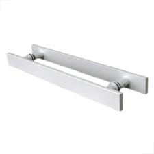 Puxador Branco 40cm (30cm Entre Furos) Barra Chata Porta Vidro Madeira Porto