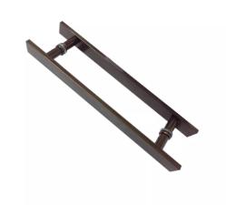 Puxador Bronze 1003 (Escuro) 40cm (30cm Entre Furos) Barra Chata Porta Vidro Madeira Porto