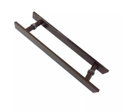 Puxador Bronze 1003 (Escuro) 40cm (30cm Entre Furos) Barra Chata Porta Vidro Madeira Porto