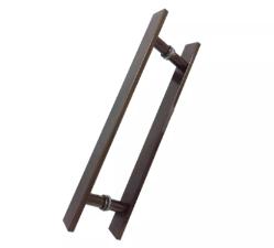 Puxador Bronze 1003 (Escuro) 40cm (30cm Entre Furos) Barra Chata Porta Vidro Madeira Porto