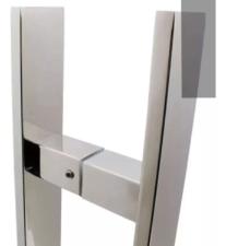 Puxador Ao Inox 304 60cm (40cm entre furos) Barra Chata Porta Vidro Madeira Porto