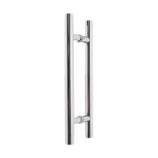 Puxador Ao Inox 304 30cm (20cm Entre Furos) Tubular Redondo Porta Vidro Madeira Porto