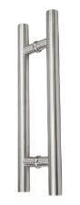 Puxador Ao Inox 304 30cm (20cm Entre Furos) Tubular Redondo Porta Vidro Madeira Porto