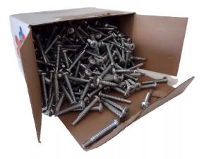 Kit Caixa c/ 500 Parafusos 4,8x38 Phillips Ponta Piloto Cabea Panela p/ Esquadria - New Fix