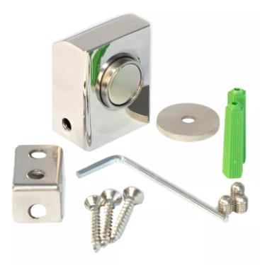 Prendedor Trava Portas Magntico Inox Fixador p/ Madeira Vidro Alumnio ACM Ferro