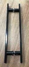 Puxador Preto 60cm (40cm Entre Furos) Barra Chata Porta Vidro Madeira Porto