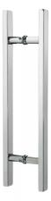 Puxador Alumnio Polido 80cm (60cm Entre Furos) Barra Chata Porta Vidro Madeira Porto