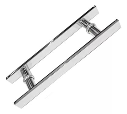 Puxador Ao Inox 304 120cm (1,20 metros) - (1 metro entre furos) Barra Chata Porta Vidro Madeira Porto