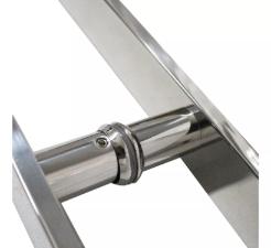 Puxador Ao Inox 304 100cm (1 metro) - (80cm entre furos) Barra Chata Porta Vidro Madeira Porto
