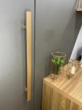 Puxador Dourado 45cm (30cm entre furos) Barra Chata Ao Inox 304 Porta Vidro Madeira Porto