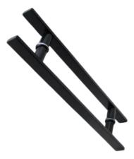 Puxador Inox 304 Preto 80cm (60cm entre furos) Barra Chata Porta Vidro Madeira Porto