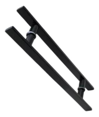 Puxador Inox 304 Preto 80cm (60cm entre furos) Barra Chata Porta Vidro Madeira Porto