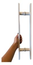 Puxador Ao Inox 304 Branco 80cm (60cm entre furos) Barra Chata Porta Vidro Madeira Porto