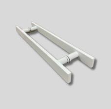 Puxador Ao Inox 304 Branco 45cm (30cm entre furos) Barra Chata Porta Vidro Madeira Porto