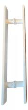 Puxador Ao Inox 304 Branco 45cm (30cm entre furos) Barra Chata Porta Vidro Madeira Porto