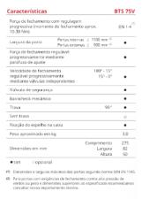 Mola Hidrulica Dormakaba BTS 75V ORIGINAL - Piso Porta Vidro Blindex
