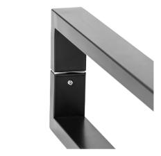 Puxador Inox Preto 31,5cm (30cm entre furos) Modelo U Porta Vidro Madeira Porto