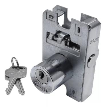 Miolo 1520 Redondo Cilindro 2 Chaves p/ Fechadura Porta Pivotante Vidro - Cromado