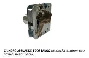 Miolo Janela (chave de 1 lado) 3532 Cilindro Redondo p/ Fechadura Vidro - Cromado