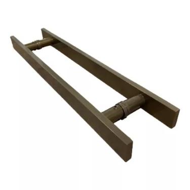 Puxador Bronze 1002 (Claro) 30cm (20cm Entre Furos) Barra Chata Porta Vidro Madeira Porto