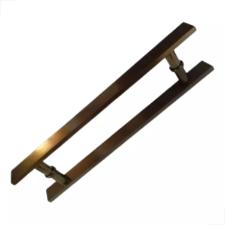 Puxador Bronze 1002 (Claro) 30cm (20cm Entre Furos) Barra Chata Porta Vidro Madeira Porto