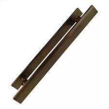 Puxador Bronze 1002 (Claro) 30cm (20cm Entre Furos) Barra Chata Porta Vidro Madeira Porto