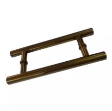 Puxador Bronze 1002 (Mais Claro) 40cm (30cm Entre Furos) Tubular Redondo Porta Vidro Madeira Porto