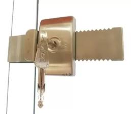 Fechadura Presso / Encaixe FC1 p/ Porta Vidro Correr Ao Inox Escovado