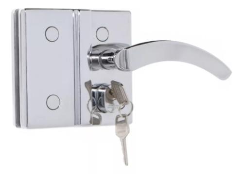 Fechadura Maaneta Recorte 1520 Vidro/Vidro Cromada MM - Porta Blindex