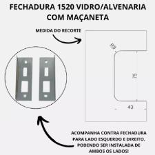 Fechadura Maaneta Recorte 1520 Vidro/Vidro Bronze MM - Porta Blindex