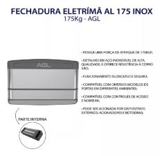 Fechadura Eletrom AL175 AGL Inox - Magntico Porta Porto Vidro
